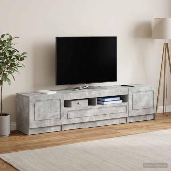 ARDEBO.de - LED-TV-Schrank UTRECHT 3 stk. Betongrau Holzwerkstoff