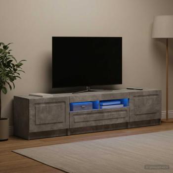 ARDEBO.de - LED-TV-Schrank UTRECHT 3 stk. Betongrau Holzwerkstoff