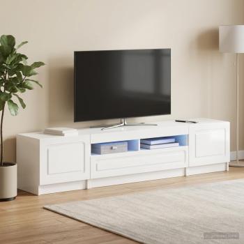 ARDEBO.de - LED-TV-Schrank UTRECHT 3 stk. Hochglanz Weiß Holzwerkstoff