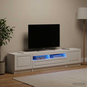 LED-TV-Schrank UTRECHT 3 stk. Hochglanz Weiß Holzwerkstoff