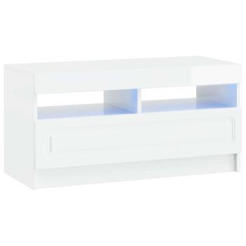 LED-TV-Schrank UTRECHT 3 stk. Hochglanz Weiß Holzwerkstoff