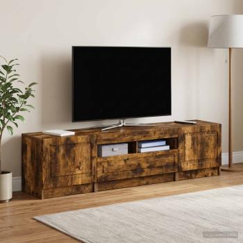 ARDEBO.de - LED-TV-Schrank UTRECHT 3 stk. Raucheiche Holzwerkstoff