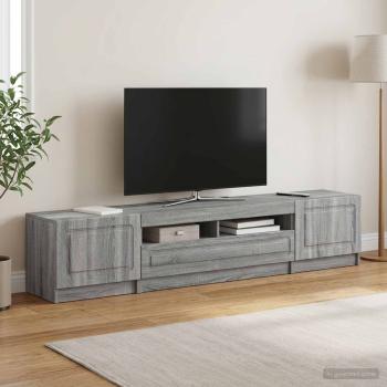 ARDEBO.de - LED-TV-Schrank UTRECHT 3 stk. Sonoma-Grau Holzwerkstoff