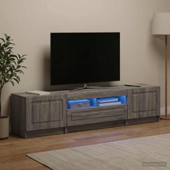 ARDEBO.de - LED-TV-Schrank UTRECHT 3 stk. Sonoma-Grau Holzwerkstoff