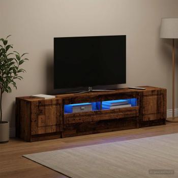 ARDEBO.de - LED-TV-Schrank UTRECHT 3 stk. Altholz Holzwerkstoff