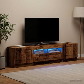 LED-TV-Schrank UTRECHT 3 stk. Altholz Holzwerkstoff