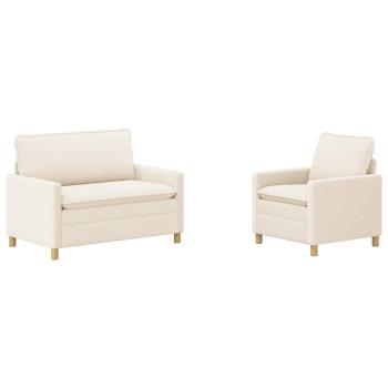 Sofa Set 2 stk. Creme Stoff