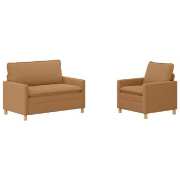Sofa Set 2 stk. Beige Stoff