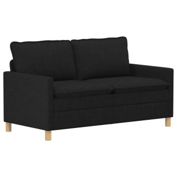 Sofa Set 2 stk. 3-Sitzer Schwarz Stoff