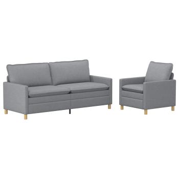 Sofa Set 2 stk. Hellgrau Stoff