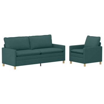Sofa Set 2 stk. Dunkelgrün Stoff