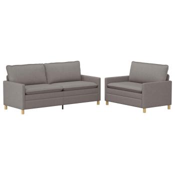 Sofa Set 2 stk. Taupe Stoff