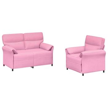 Sofa Set 2 stk. Rosa Stoff