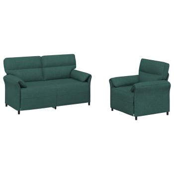 Sofa Set 2 stk. Dunkelgrün Stoff