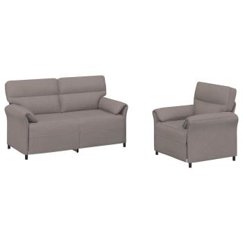 Sofa Set 2 stk. Taupe Stoff