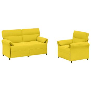 Sofa Set 2 stk. Helles Gelb Stoff