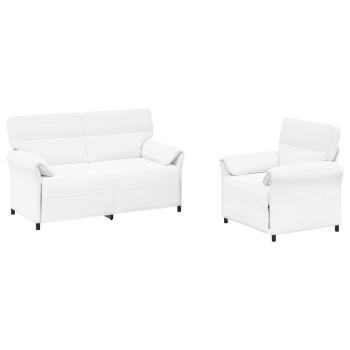 Sofa Set 2 stk. Weiß Stoff