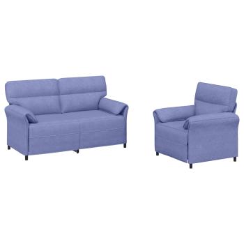 Sofa Set 2 stk. Jeans blau Stoff