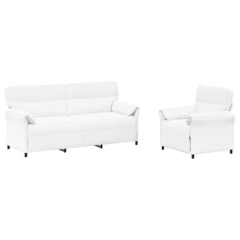 Sofa Set 2 stk. Weiß Stoff
