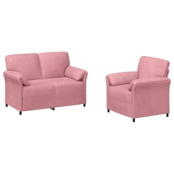 Sofa Set 2 stk. Rosa Samt