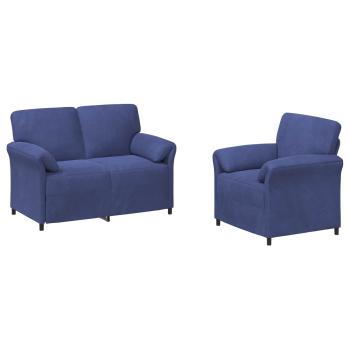 Sofa Set 2 stk. Polizeiblau Samt