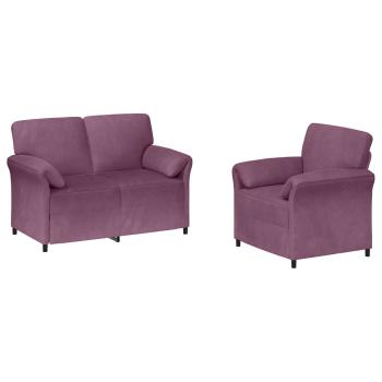 Sofa Set 2 stk. Lila Samt