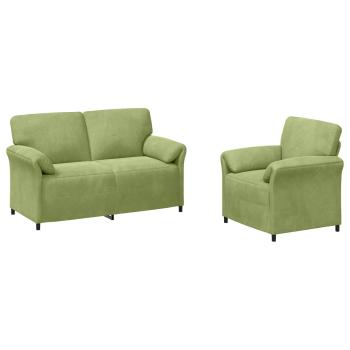 Sofa Set 2 stk. Hellgrün Samt