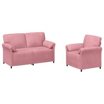 Sofa Set 2 stk. Rosa Samt
