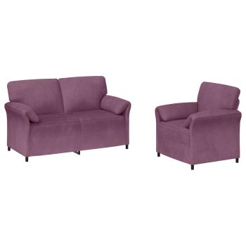 Sofa Set 2 stk. Lila Samt