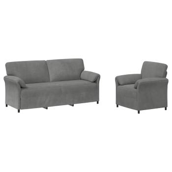 Sofa Set 2 stk. Dunkelgrau Samt