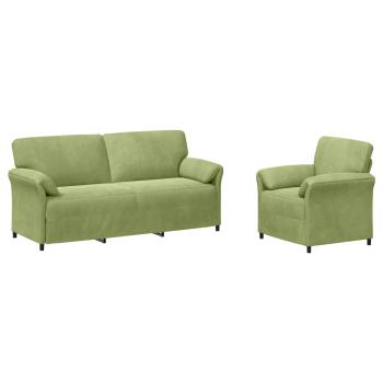 Sofa Set 2 stk. Hellgrün Samt