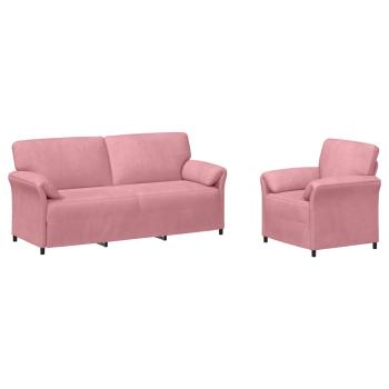 Sofa Set 2 stk. Rosa Samt
