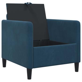 Sofa Set mit Stauraum 2 stk. Blau Polyester