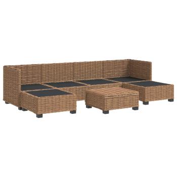 7 Stk. Rattan-Lounge-Set mit Kissen GENDT Naturrattan Natur