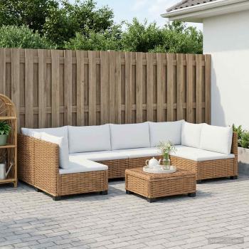 7 Stk. Rattan Lounge Set mit Kissen GENDT Naturrattan Natur