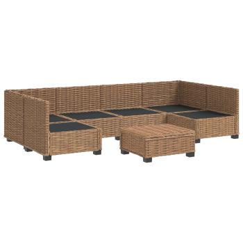 7 Stk. Rattan Lounge Set mit Kissen GENDT Naturrattan Natur