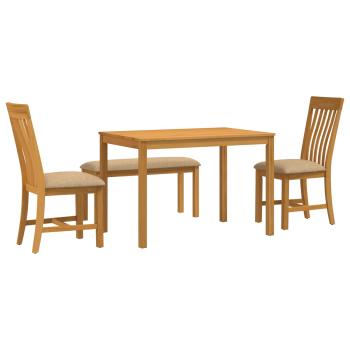 Essgruppe 4 stk. Beige Massivholz Eiche