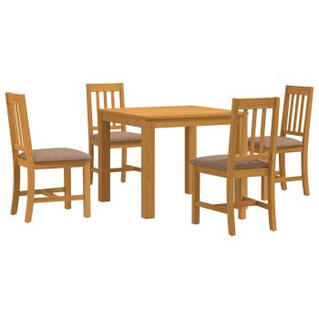 Essgruppe 5 stk. Grau Massivholz Eiche