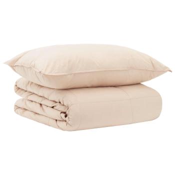 ARDEBO.de - Bettwäsche-Set 2 stk. 140 x 200 cm Sommer 1050 gsm Beige
