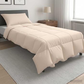 ARDEBO.de - Bettwäsche-Set 2 stk. 155 x 200 cm Winter 350 gsm Beige