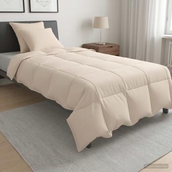 ARDEBO.de - Bettwäsche-Set 2 stk. 135 x 220 cm Für alle Jahreszeiten Beige