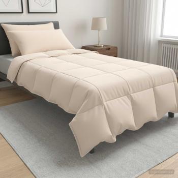 ARDEBO.de - Bettwäsche-Set 2 stk. 140 x 220 cm Für alle Jahreszeiten Beige