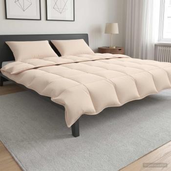 ARDEBO.de - Bettwäsche-Set 2 stk. 200 x 220 cm Für alle Jahreszeiten Beige