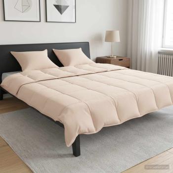 ARDEBO.de - Bettwäsche-Set 2 stk. 200 x 240 cm Für alle Jahreszeiten Beige