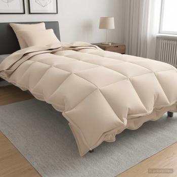 ARDEBO.de - Bettwäsche-Set 2 stk. 155 x 220 cm Kapok und Polyester Beige