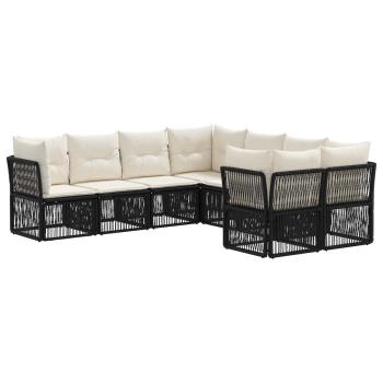 Gartensofa-set 8 stk. 8-Sitzanzahl Schwarz Poly-Rattan