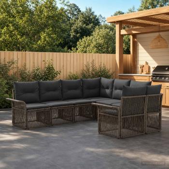 ARDEBO.de - Gartensofa-set 8 stk. 8-Sitzanzahl Grau und Dunkelgrau