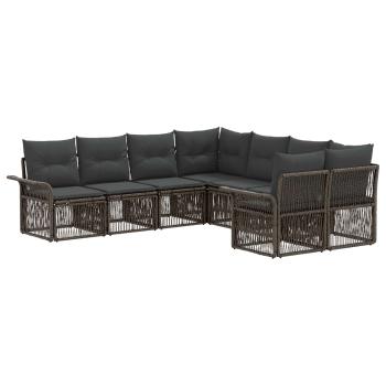 Gartensofa-set 8 stk. 8-Sitzanzahl Grau und Dunkelgrau