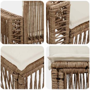Gartensofa-set 6 stk. 6-Sitzanzahl Beige und Cremeweiß