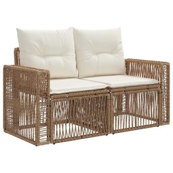 Gartensofa-set 7 Stk. 7-Sitzanzahl Beige und Cremeweiß